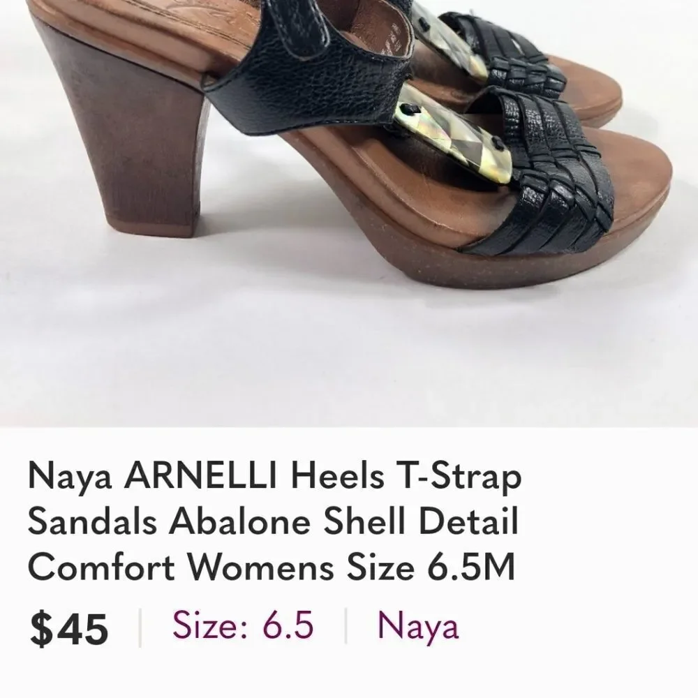 Naya arnelli t-strap heels with abalone shell detail - Picture 8 of 8